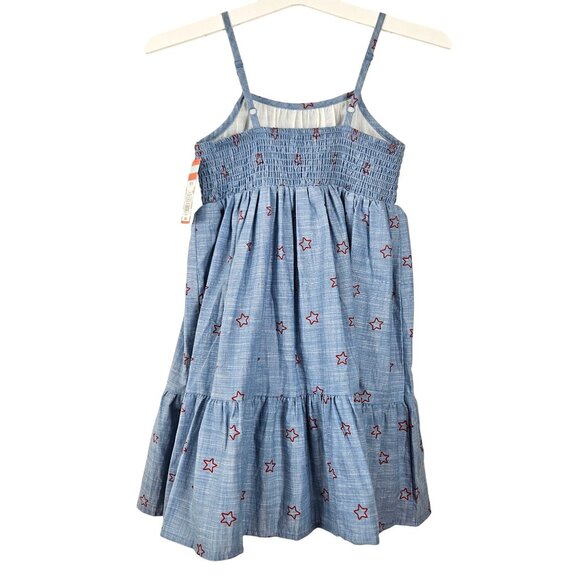 Cat & Jack Girls Blue Star Print Patriotic Sundress M (7/8) Sleeveless Party - Picture 2 of 10